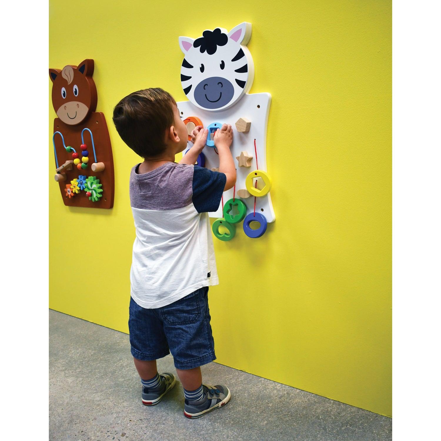 Zebra Activity Wall Panel - Toddler Activity Center - Loomini