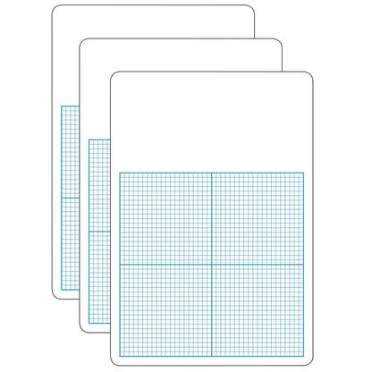 0.25" Graph Dry Erase Board, 11" x 16", Pack of 3 - Loomini