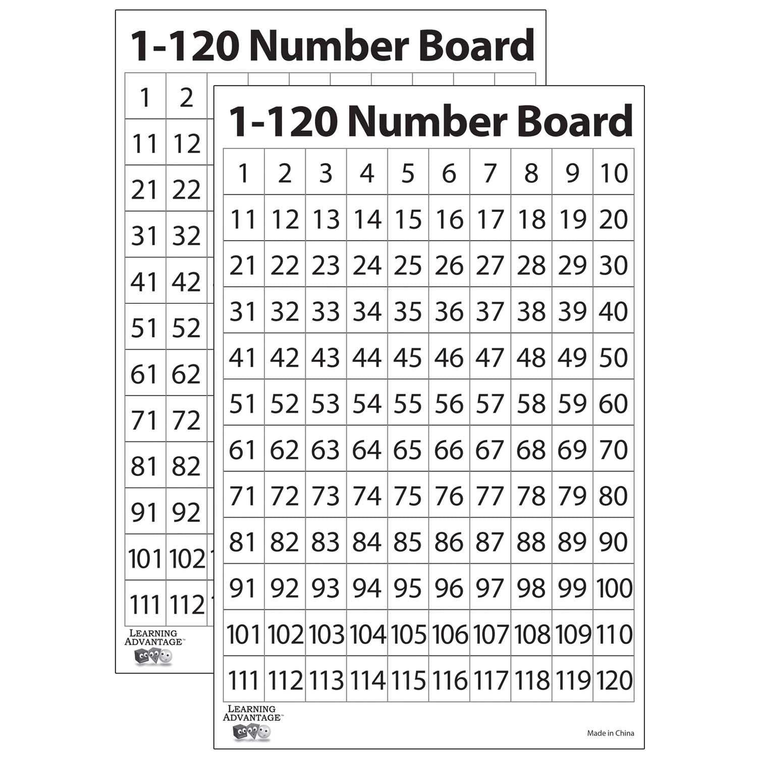 1-120 Number Dry Erase Boards, 10 Per Set, 2 Sets - Loomini