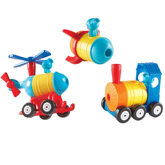 1-2-3 Build It - Train/Rocket/Helicopter - Loomini