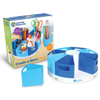 10 Piece set Art/Desk Organizer for Kids, Crayon/Homeschool Organizers and Storage Blue - Loomini