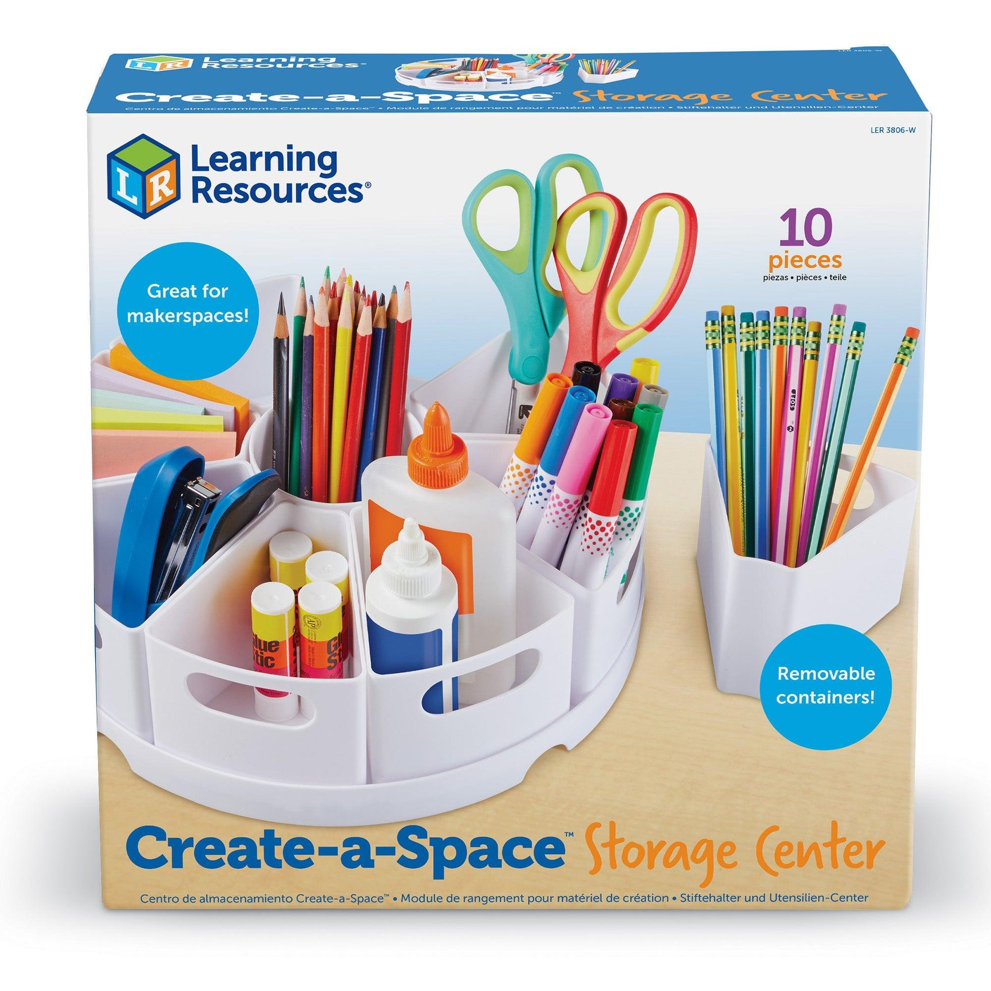 10 Piece set Art/Desk Organizer for Kids, Crayon/Homeschool Organizers and Storage, White - Loomini