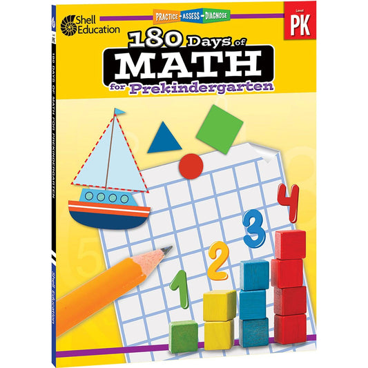 180 Days of Math Workbook, Grade PreK - Loomini