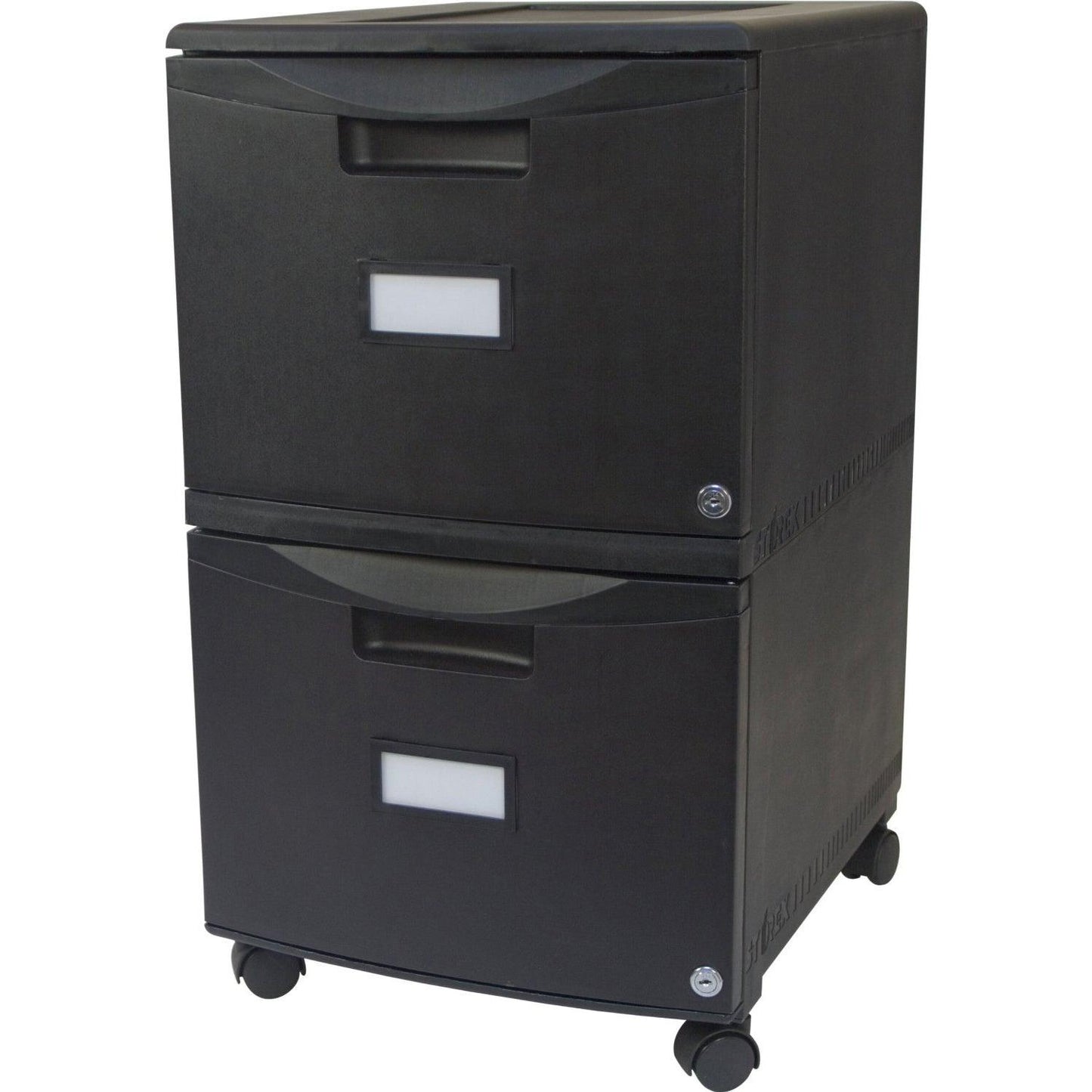 2-Drawer Mobile File Cabinet with Lock, Legal/Letter, Black - Loomini