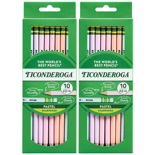 #2 Pastel Pencils, 5 Assorted Colors, 10 Per Pack, 6 Packs - Loomini