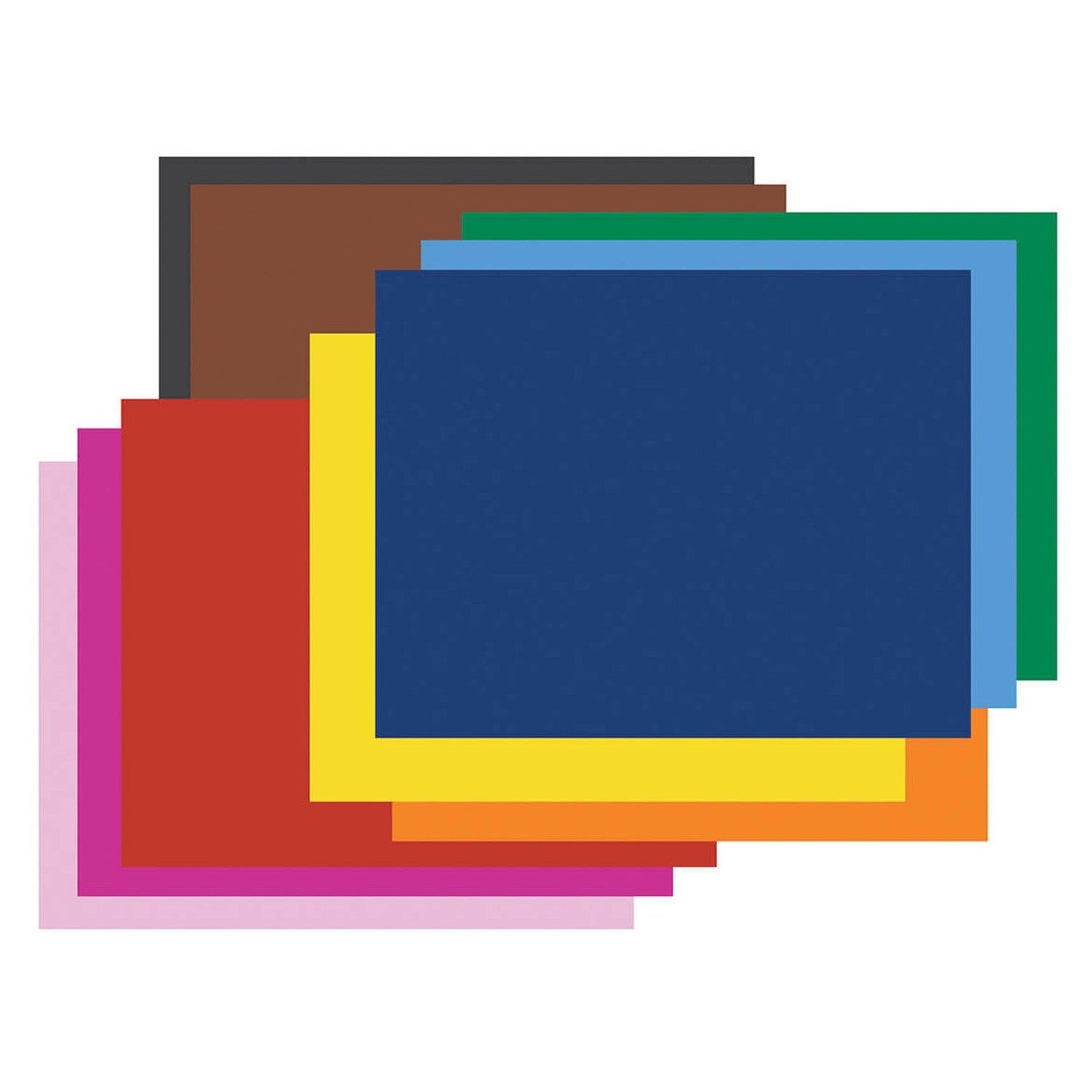 4-Ply Railroad Board, 10 Assorted Colors, 22" x 28", 50 Sheets - Loomini