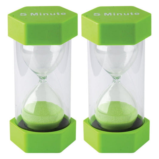 5 Minute Sand Timer - Large, Pack of 2 - Loomini