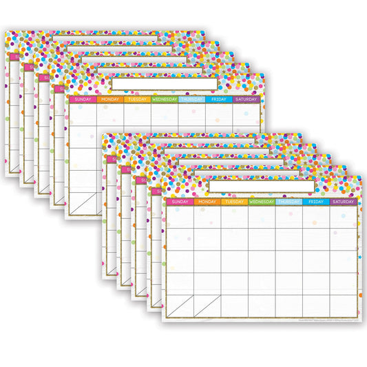 Smart Poly® PosterMat Pals™ Space Savers, 13" x 9-1/2", Calendar Confetti Style, Pack of 10