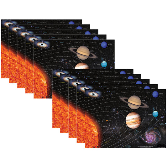 Smart Poly® PosterMat Pals™ Space Savers, 13" x 9-1/2", Solar System, Pack of 10