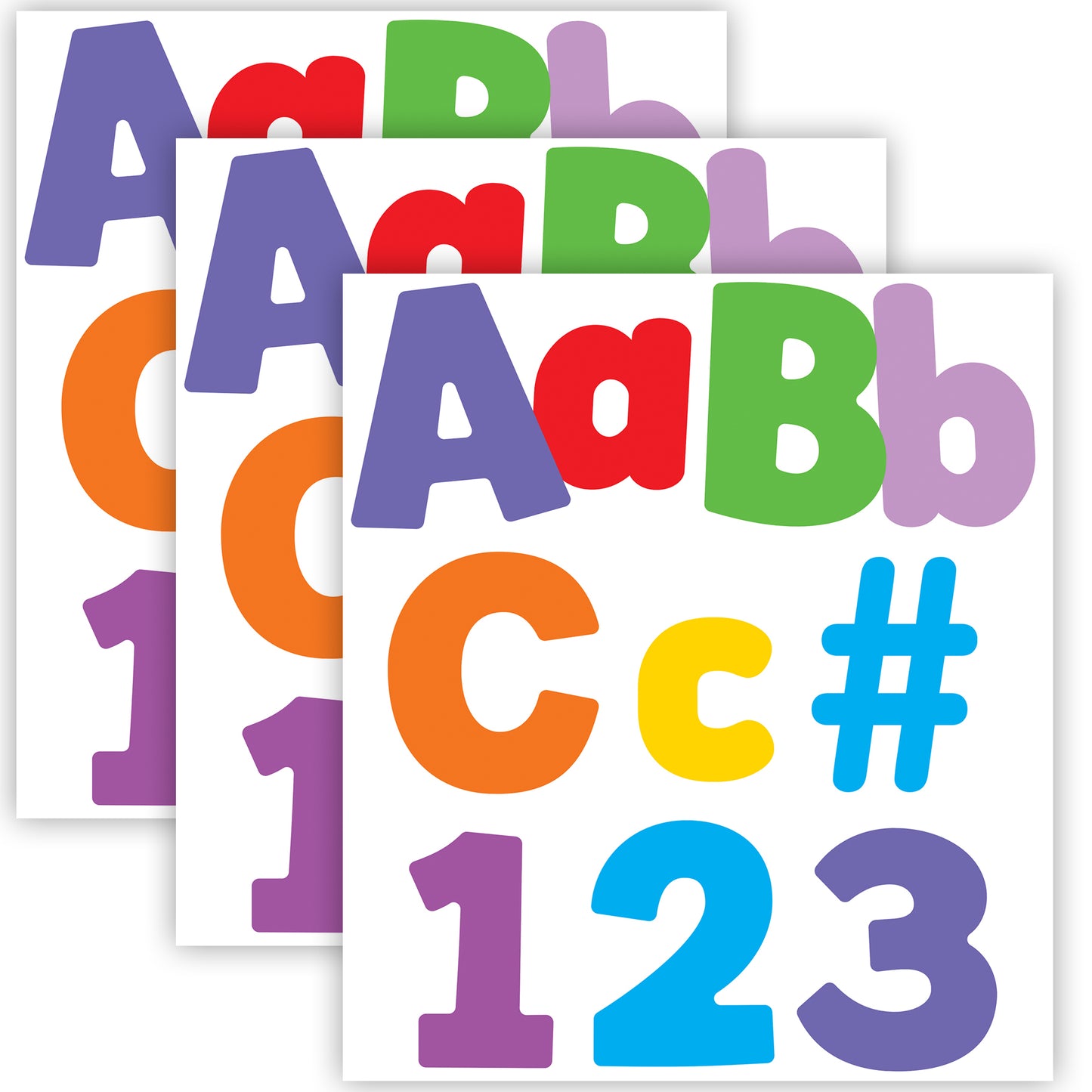 Color Splash Combo Pack EZ Letters, 219 Pieces Per Pack, 3 Packs