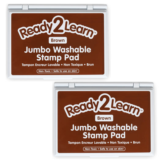 Jumbo Washable Stamp Pad - Brown - 6.2"L x 4.1"W - Pack of 2