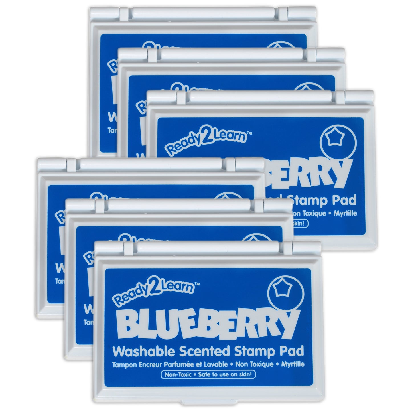Washable Stamp Pad - Blueberry Scented, Blue - Pack of 6