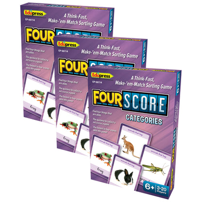 Four Score Card Game: Categories, Pack of 3