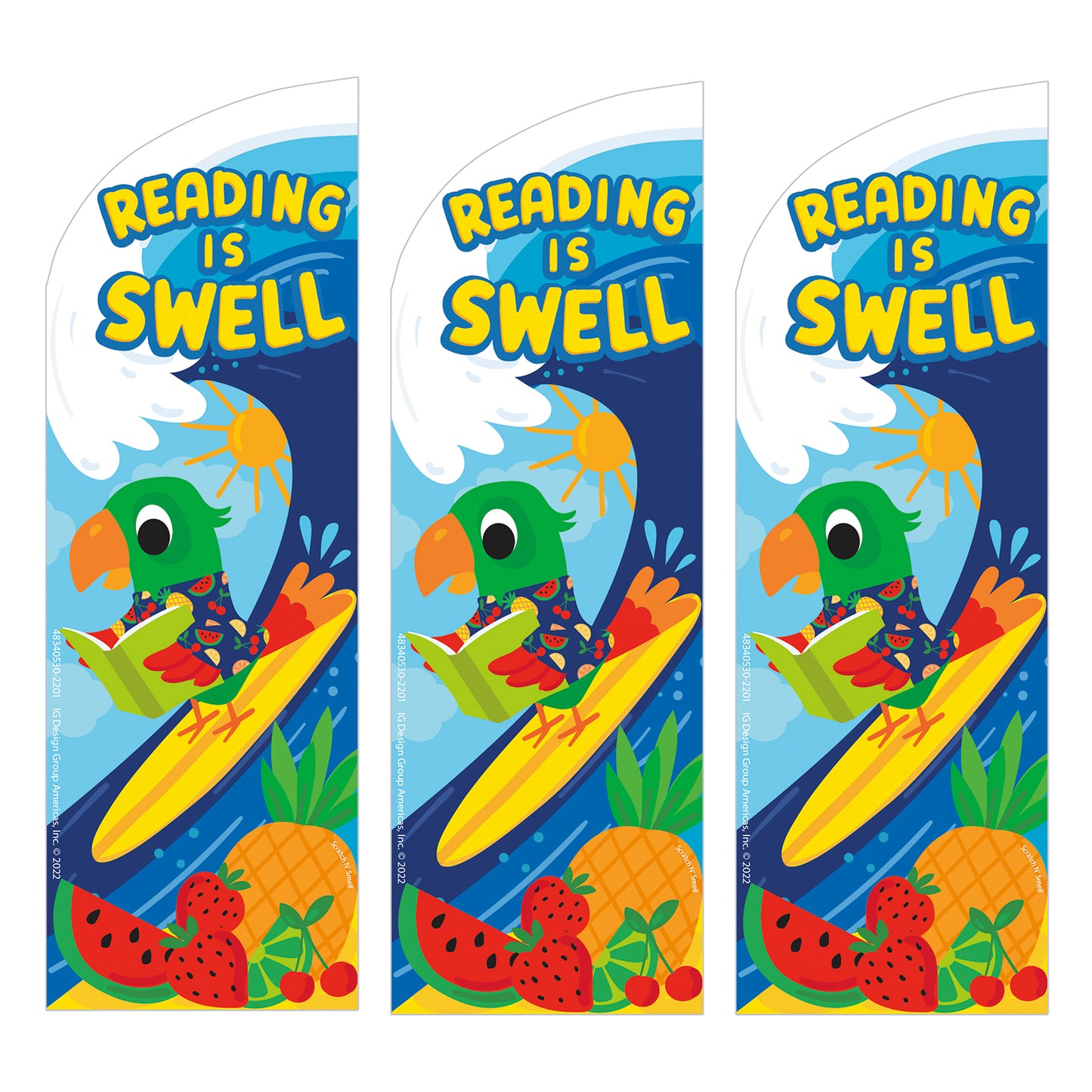 Reading Is Swell Fruit Punch Scented Bookmarks, 24 Per Pack, 3 Packs