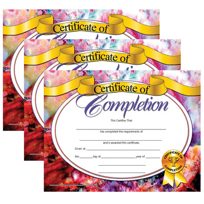 Certificate of Completion, 8.5" x 11", 30 Per Pack, 3 Packs - Loomini