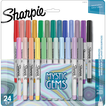 Permanent Markers, Ultra Fine Point, Mystic Gem Colors, 24 Count