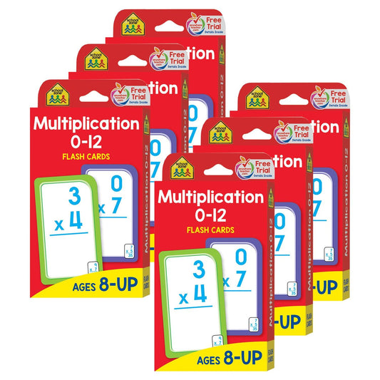 Multiplication 0-12 Flash Cards, 6 Packs - Loomini