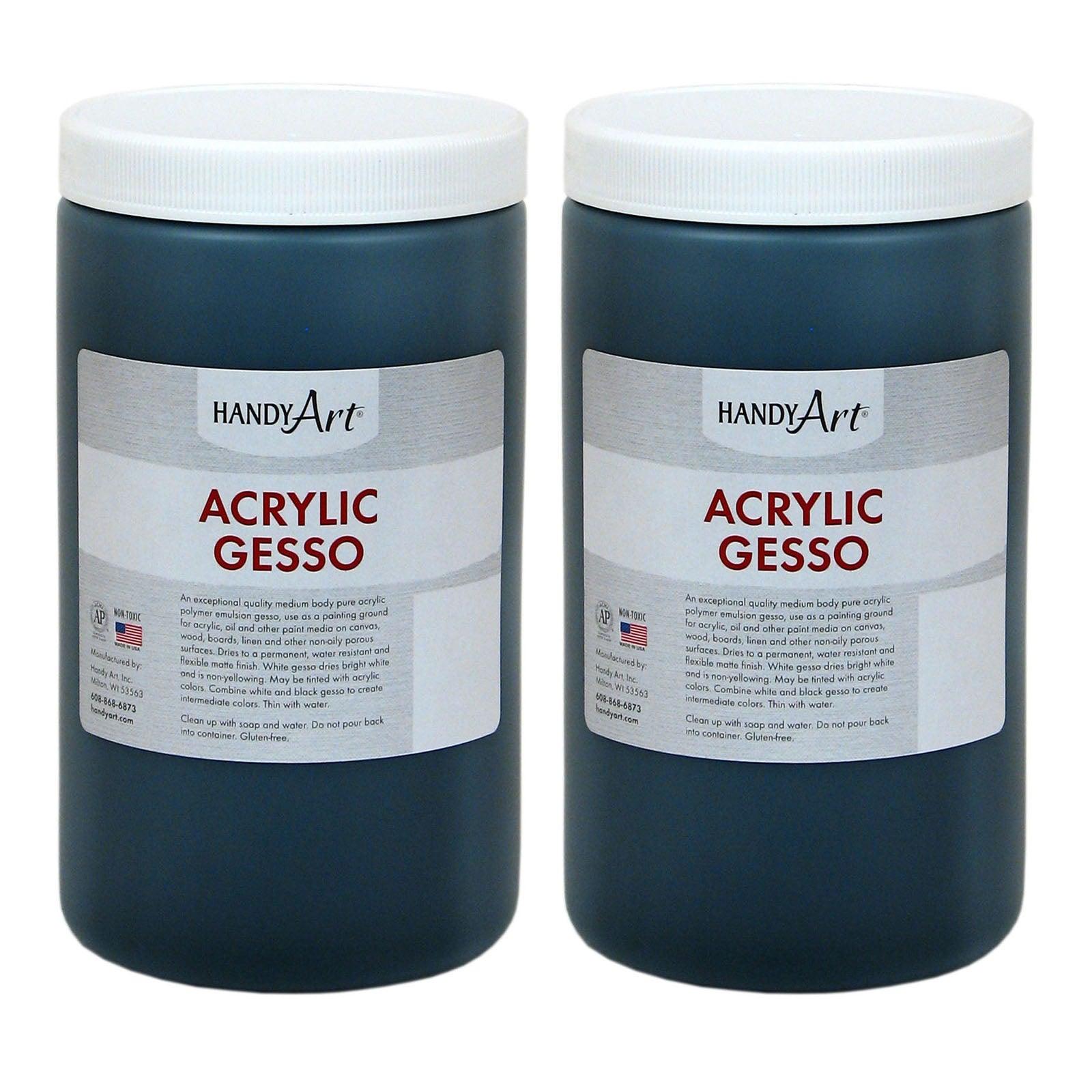 Acrylic Gesso, Black, 32 oz., Pack of 2 - Loomini