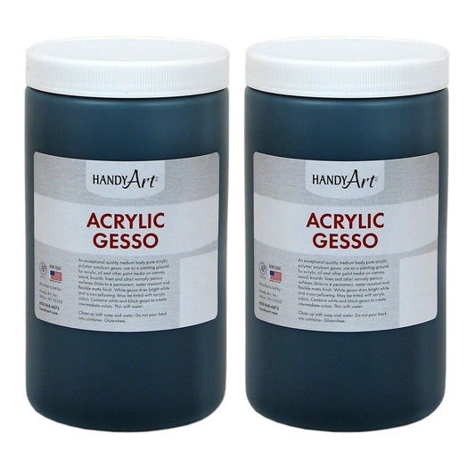 Acrylic Gesso, Black, 32 oz., Pack of 2 - Loomini