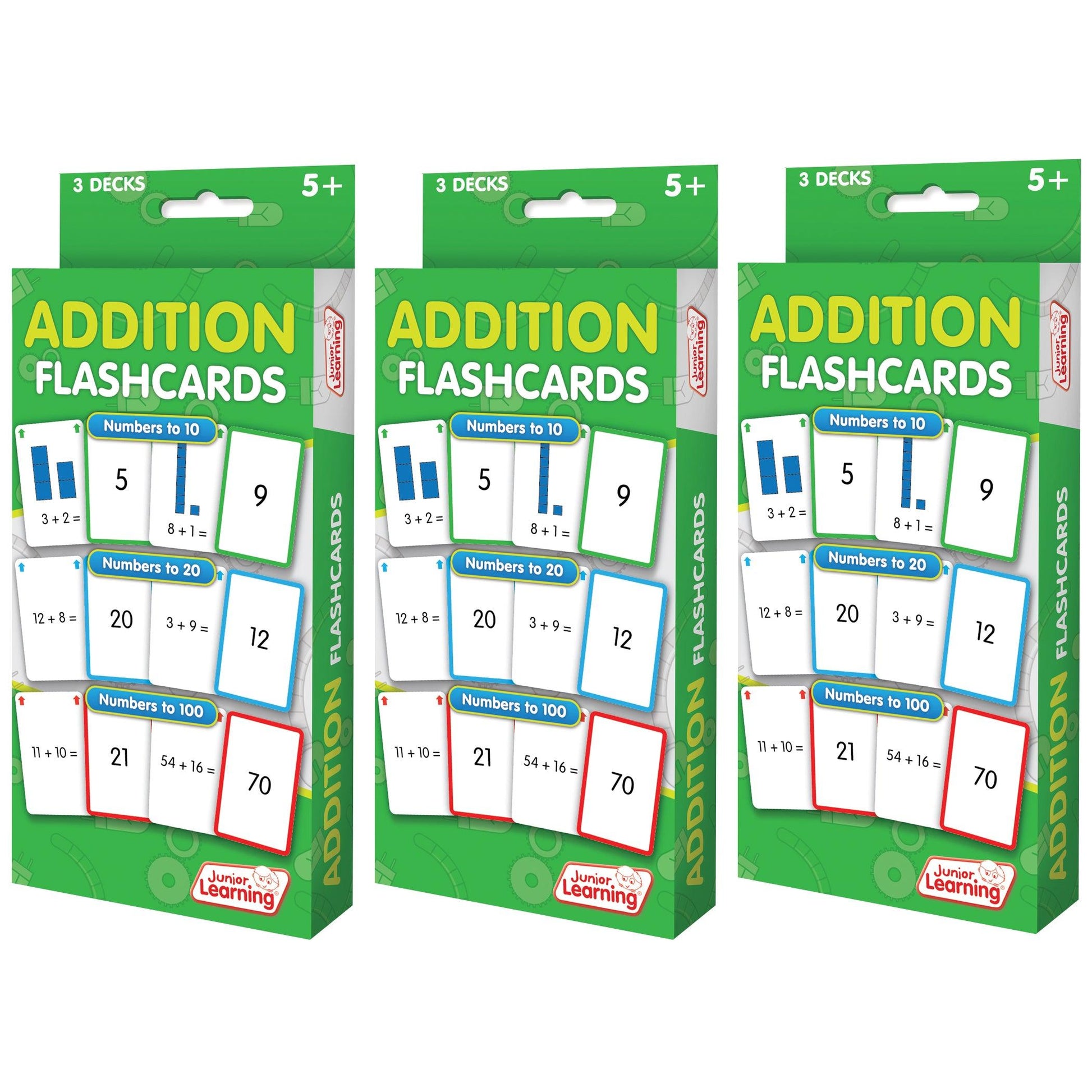 Addition Flashcards, 3 Sets Per Pack, 3 Packs - Loomini