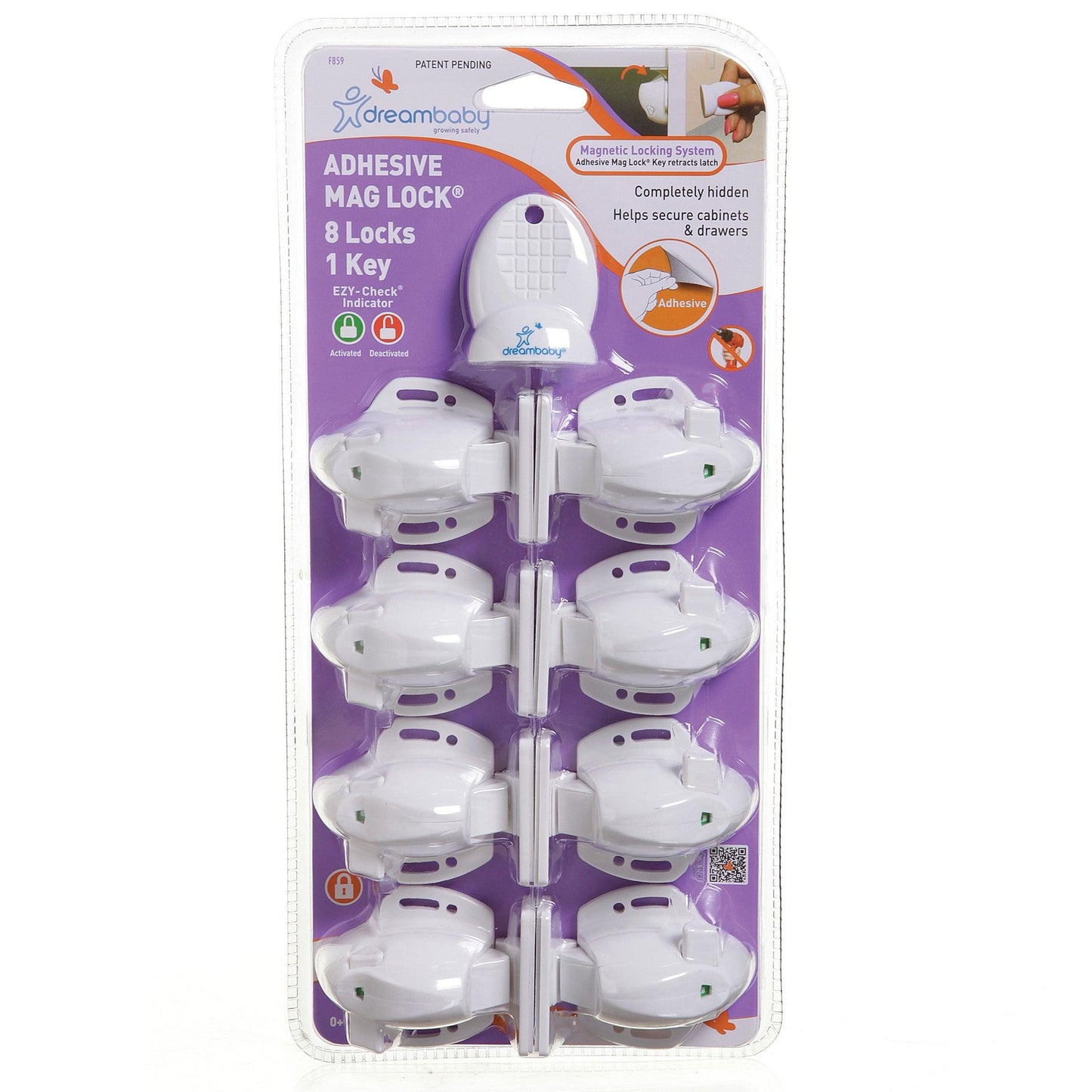 Adhesive Mag Locks® 8 Locks, 1 Key - Loomini