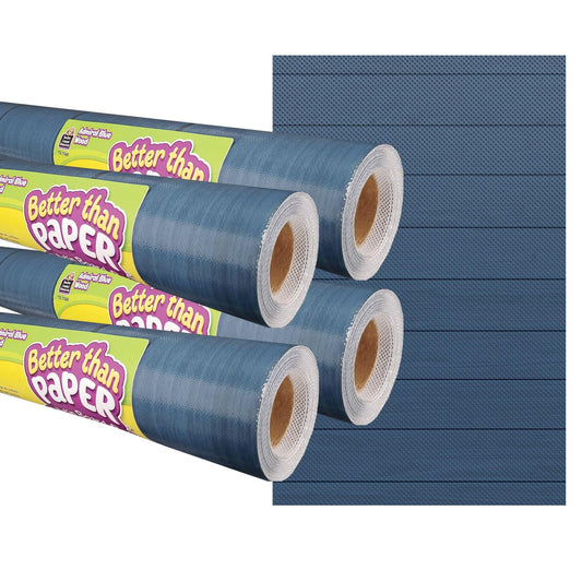 Admiral Blue Wood Better Than Paper Bulletin Board Roll, 4' x 12', Pack of 4 - Loomini