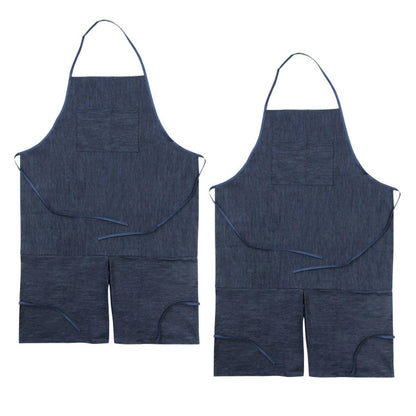 Adult Apron, Dark Blue Denim, 41" x 27-1/2", Pack of 2 - Loomini