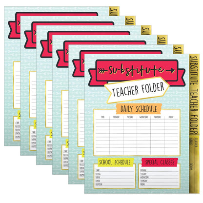 Aim High Substitute Teacher Folder, Grade PK-8, Pack of 6 - Loomini