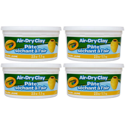 Air Dry Clay, 2.5lb Tub, Yellow, Pack of 4 - Loomini