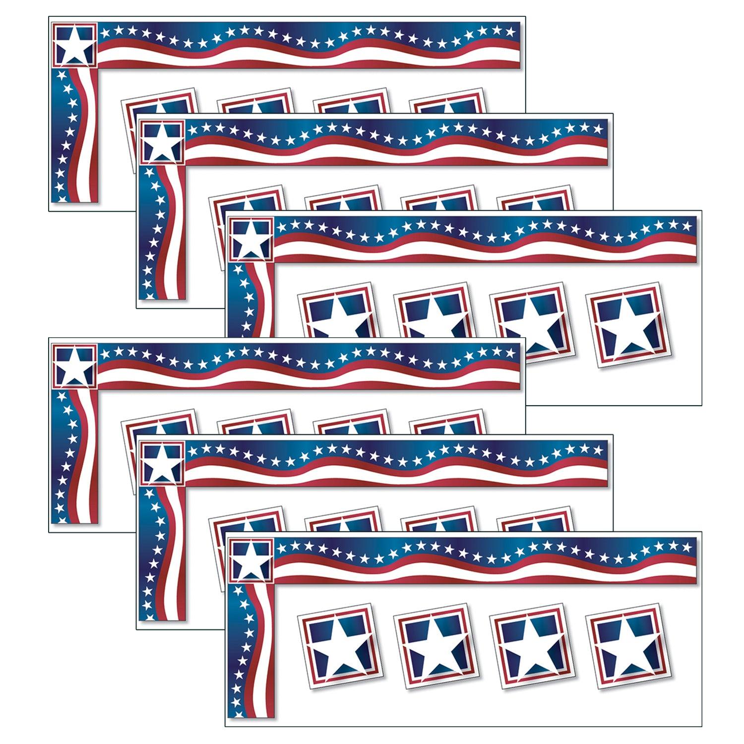 All Around the Board Trimmer, Stars & Stripes, 43 Feet Per Pack, 6 Packs - Loomini