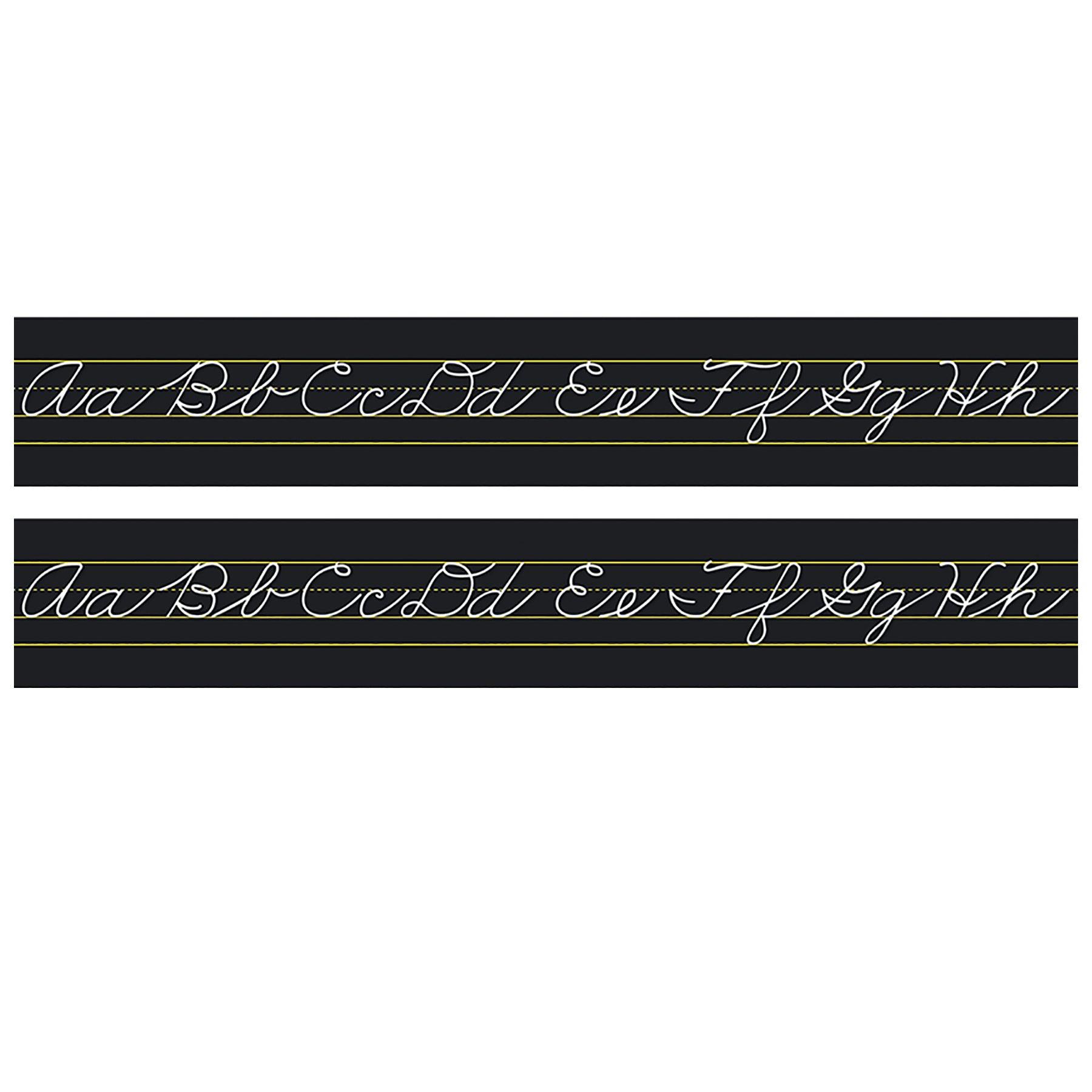 Alphabet Lines Black Traditional Cursive, Pack of 2 - Loomini