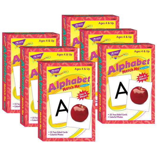 Alphabet Match Me® Cards, 52 Cards Per Set, 6 Sets - Loomini