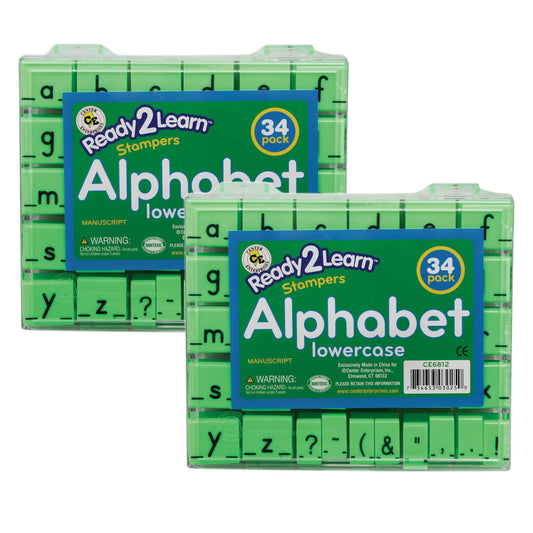 Alphabet Stamps - Lowercase - Small - 34 Per Set - 2 Sets - Loomini