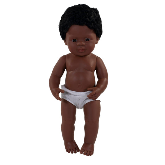 Anatomically Correct 15" Baby Doll, African-American Boy - Loomini