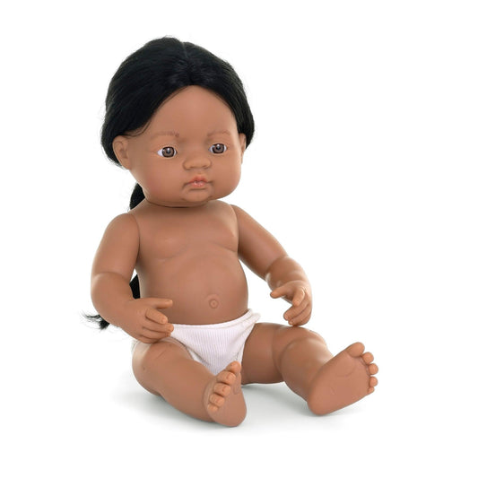 Anatomically Correct 15" Baby Doll, Native American Boy - Loomini