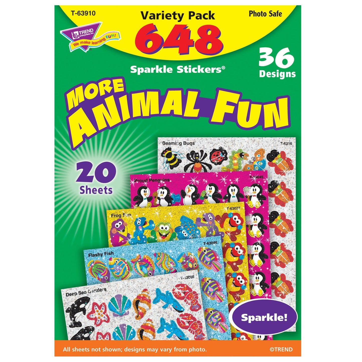 Animal Fun Sparkle Stickers® Variety Pack, 648 Per Pack, 2 Packs - Loomini