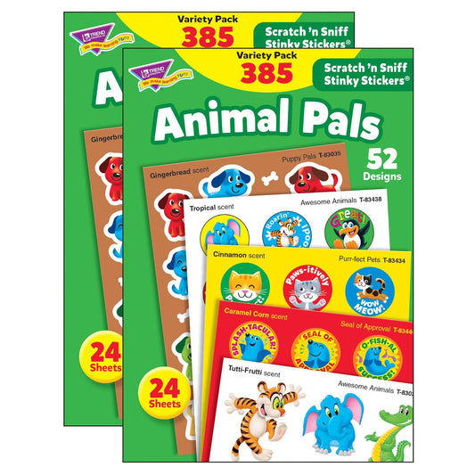 Animal Pals Stinky Stickers® Variety Pack, 385 Per Pack, 2 Packs - Loomini