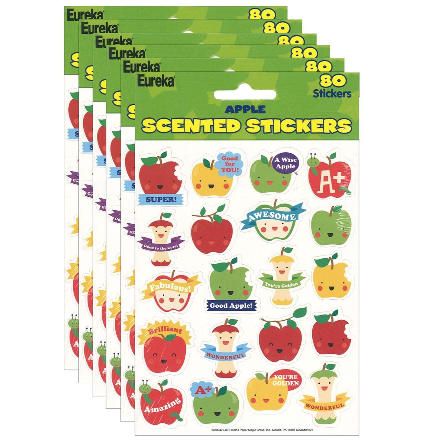 Apple Scented Stickers, 80 Per Pack, 6 Packs - Loomini
