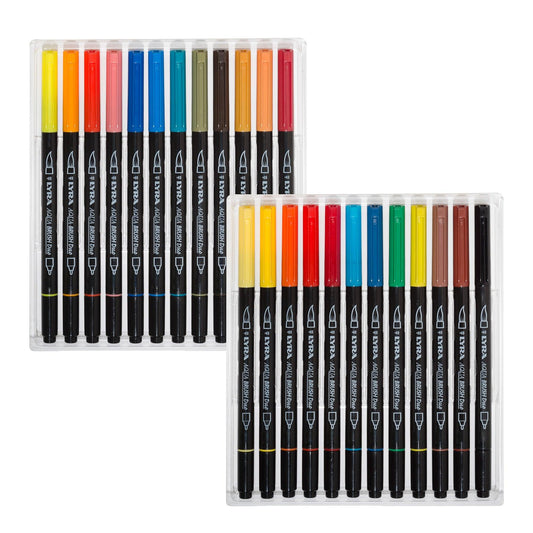 Aqua Brush Duo Art Markers, 24 Colors - Loomini
