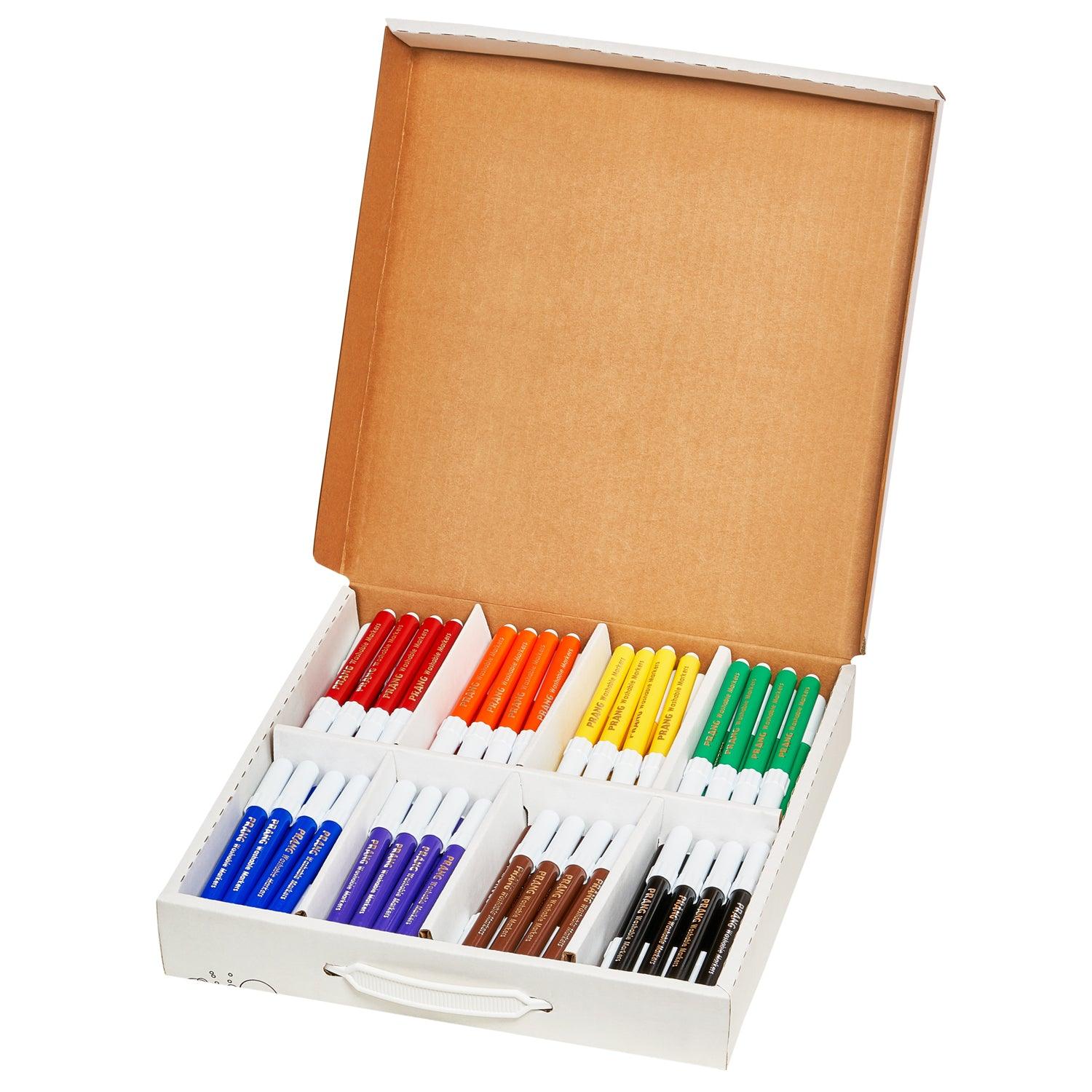 Art Markers, Washable Master Pack, 8 Colors, 96 Markers - Loomini