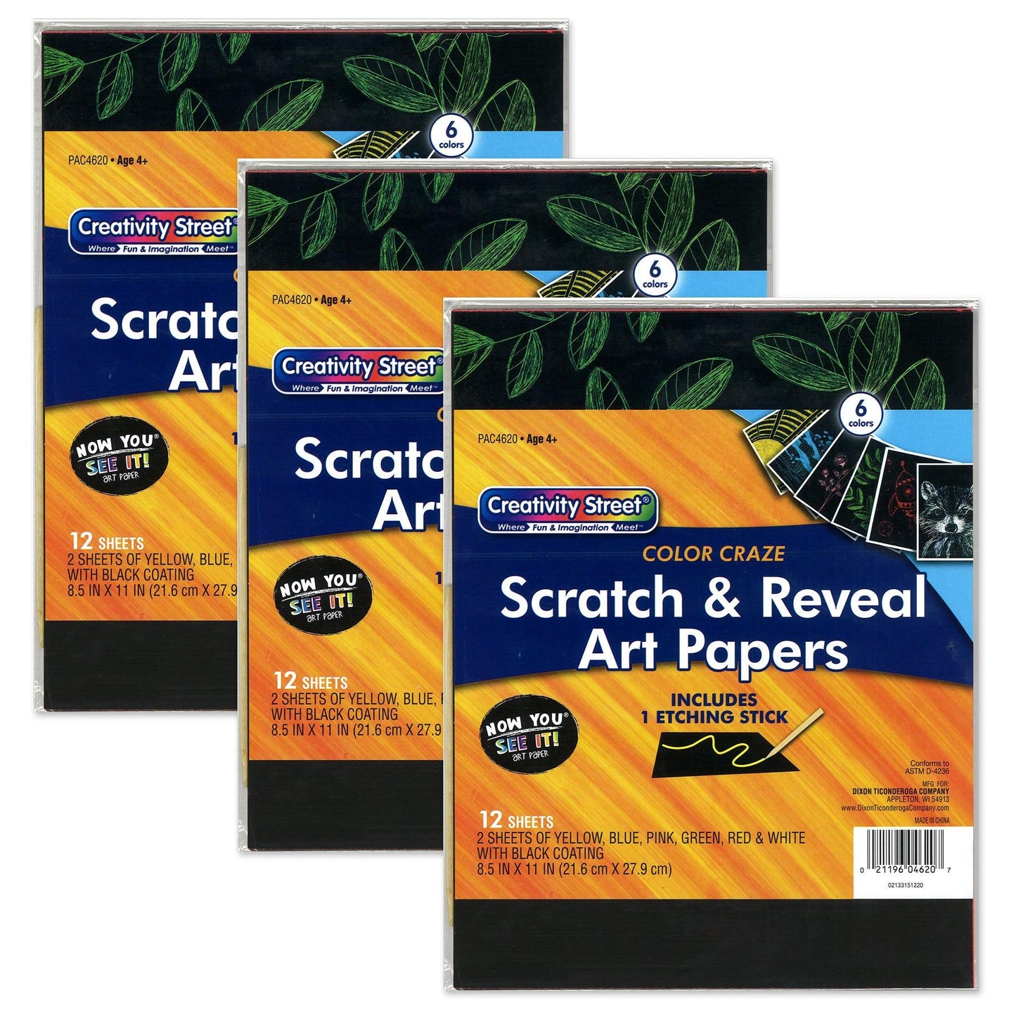 Art Paper, Color Craze, 12 Sheets Per Pack, 3 Packs - Loomini