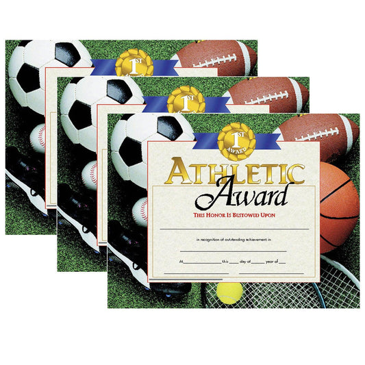 Athletic Award Certificates, 30 Per Pack, 3 Packs - Loomini