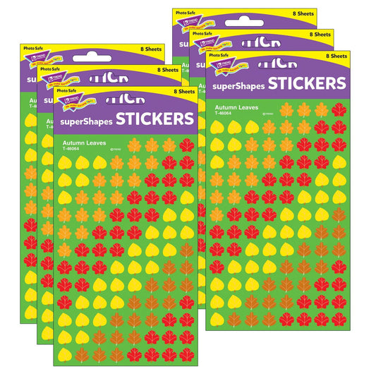 Autumn Leaves superShapes Stickers, 800 Per Pack, 6 Packs - Loomini