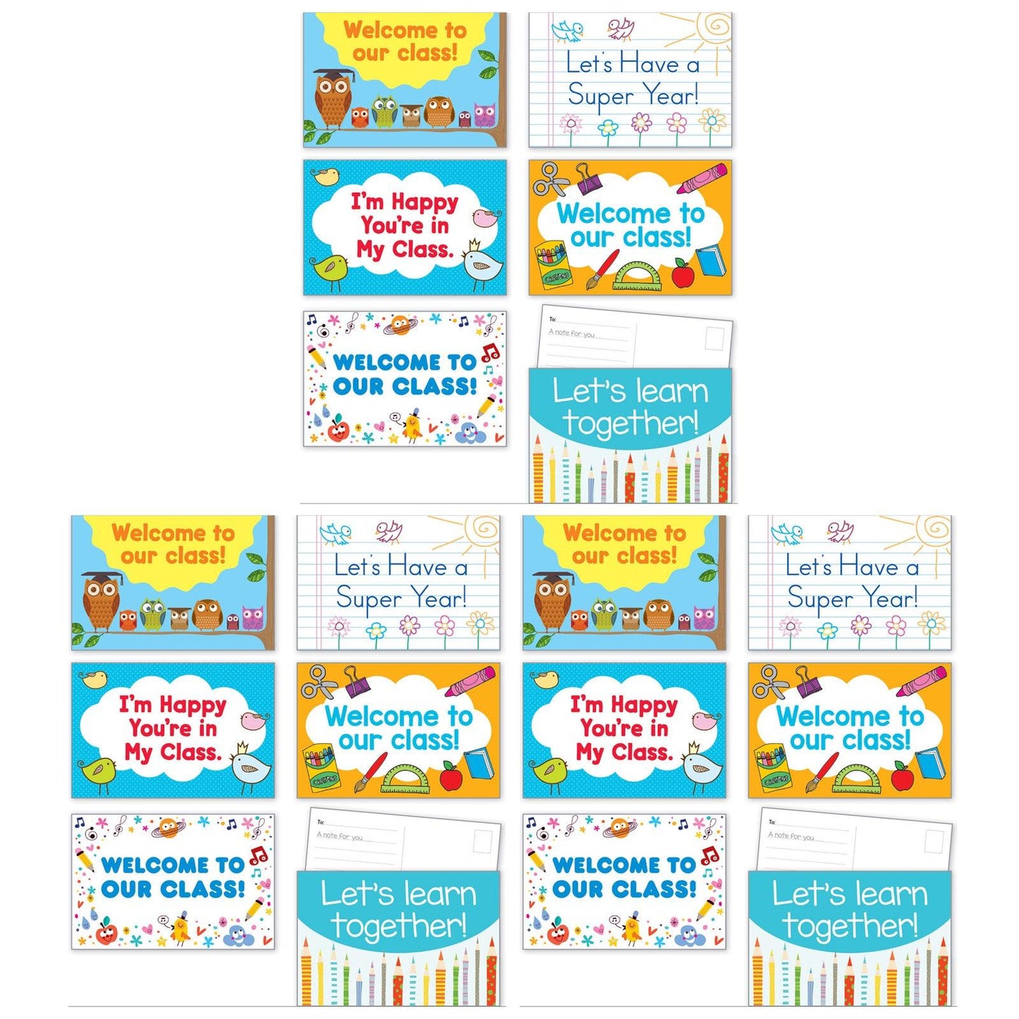 Back-to-School Postcards, 36 Per Pack, 3 Packs - Loomini