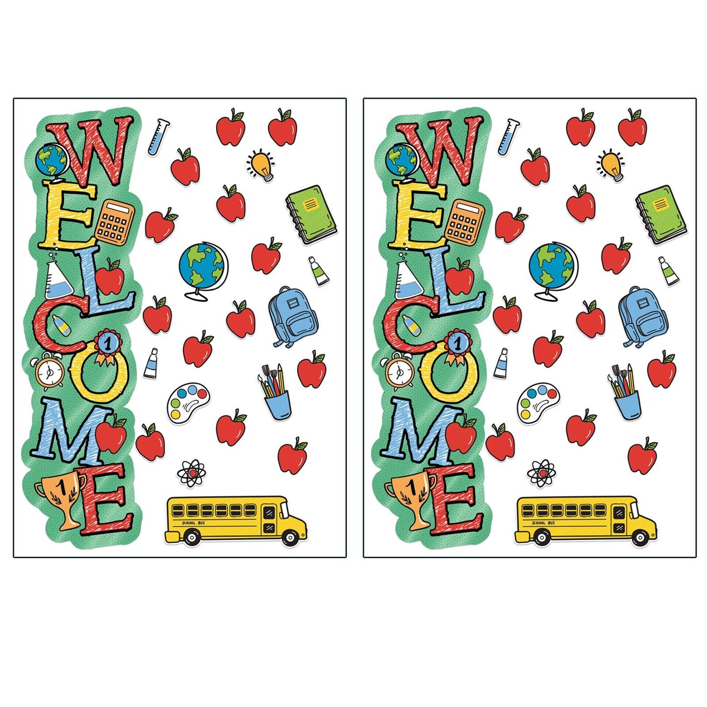 Back to School Welcome All-In-One Door Decor Kit, 40 Pieces Per Set, 2 Sets - Loomini
