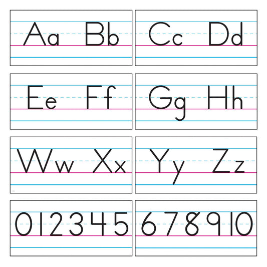 Basic Alphabet Zaner-Bloser Manuscript Bulletin Board Set - Loomini