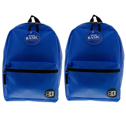 Basic Backpack, 16", Blue, Pack of 2 - Loomini