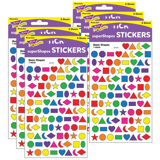 Basic Shapes superShapes Stickers, 800 Per Pack, 6 Packs - Loomini