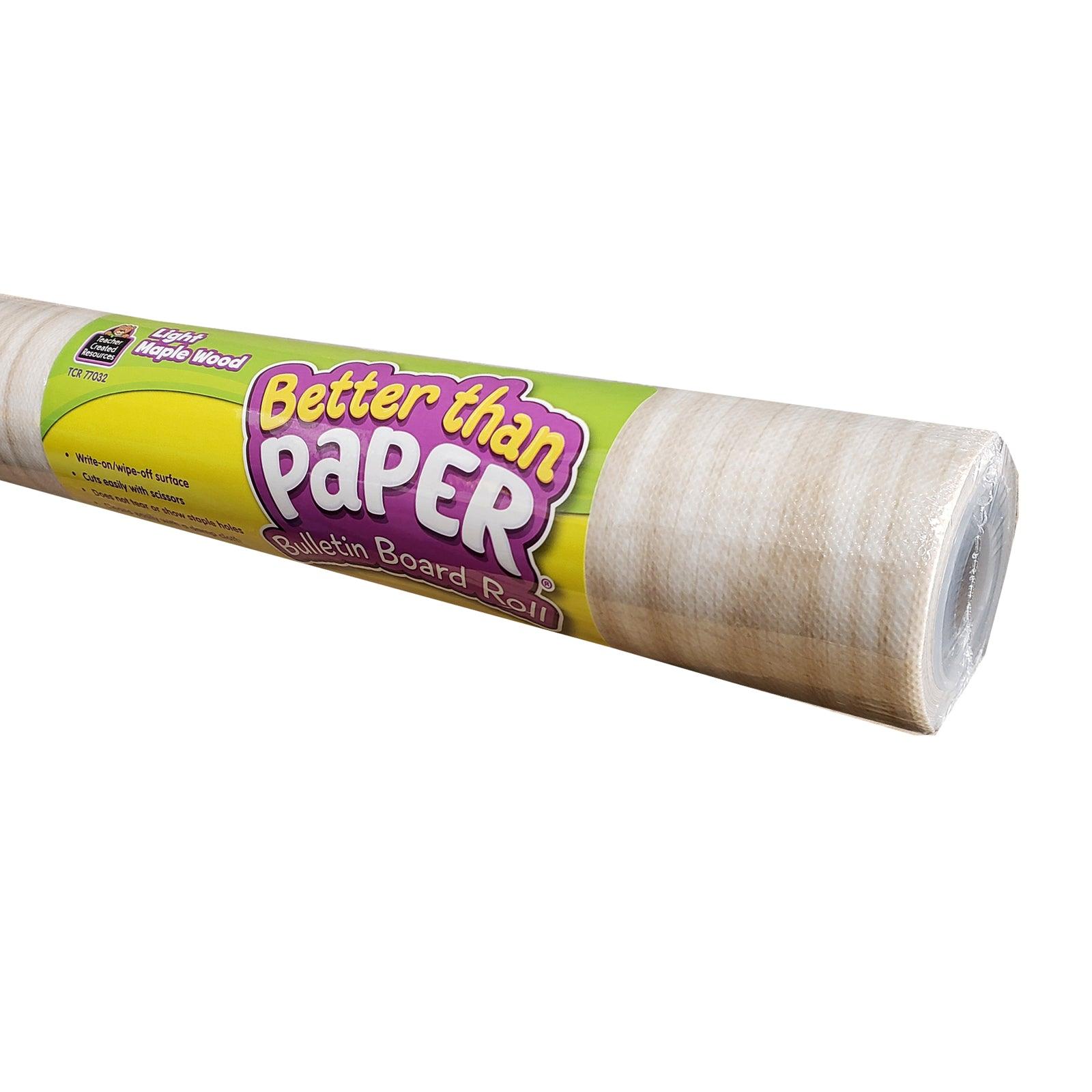 Better Than Paper® Bulletin Board Roll, 4' x 12', Light Maple Wood Design, Pack of 4 - Loomini