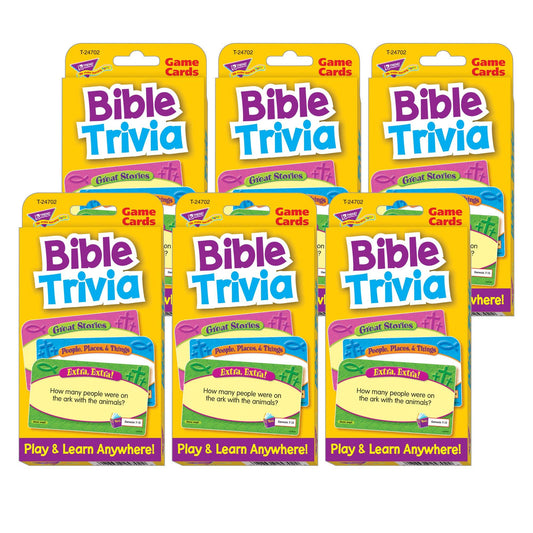 Bible Trivia Challenge Cards®, Pack of 6 - Loomini